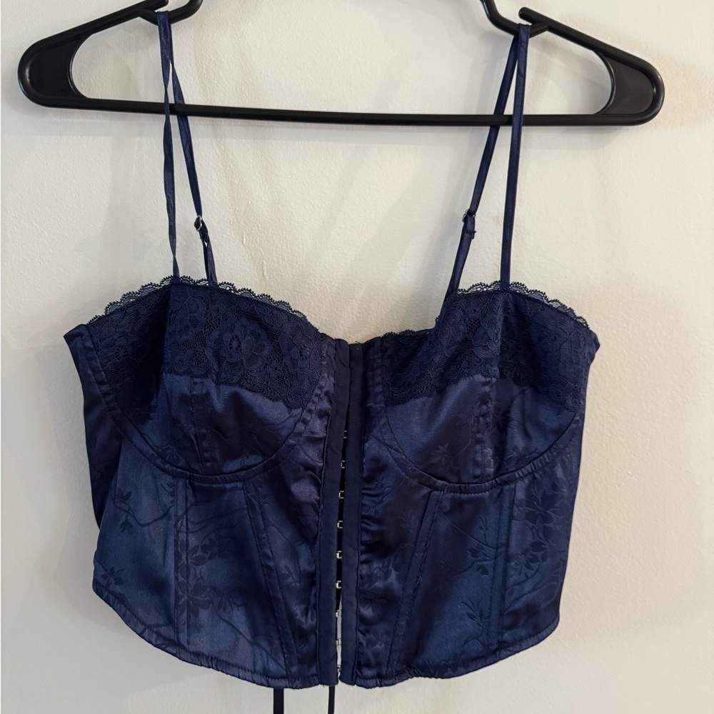 La Hearts Midnight Blue Lace Bra Top